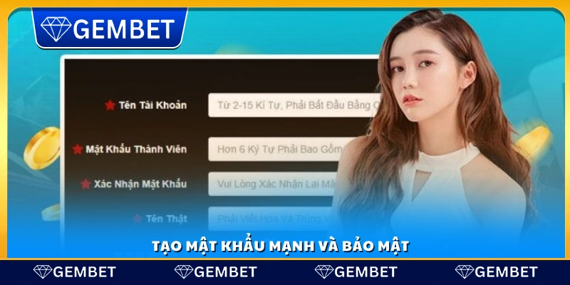 Đăng ký Gembet – Hướng dẫn chi tiết từ A đến Z 5 Tạo mật khẩu bảo mật cao, tránh dễ bị dự đoán